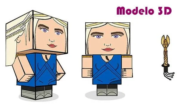 daenerys targaryan paper toy modelo 3d