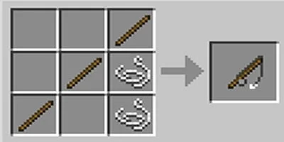 como fazer vara de pesca fishing rod no minecraft