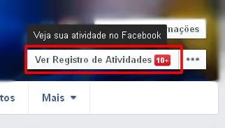 registro de atividades facebook