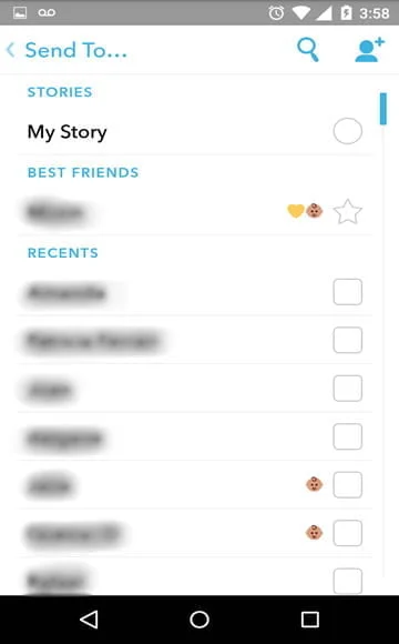 tela de publicacao snapchat
