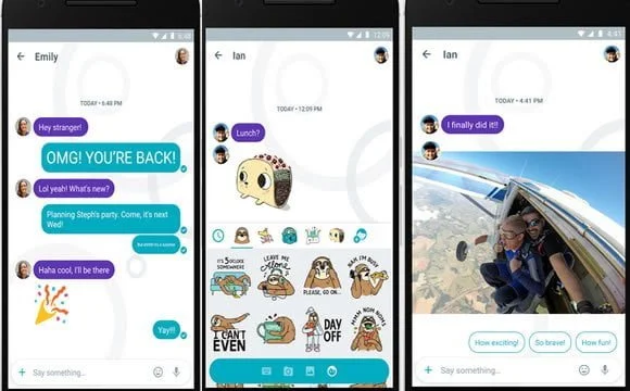 telas do aplicativo allo da google