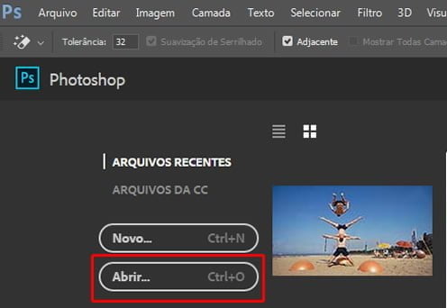 abrir documento remover objeto photoshop