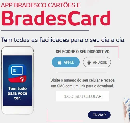 aplicativo celular bradescard cartoes credito