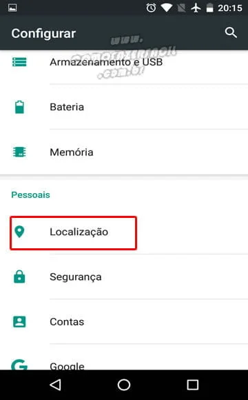 ativando localizacao configuracoes android