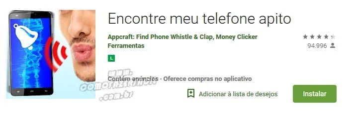 encontre meu telefone apito app