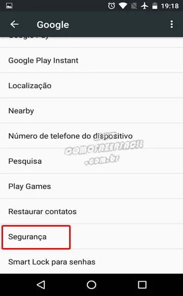 seguranca celular android