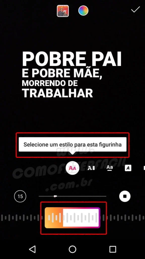 colocando stiker de musica storie instagram