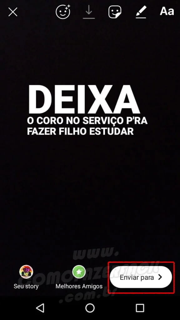 enviando foto video com musica instagram