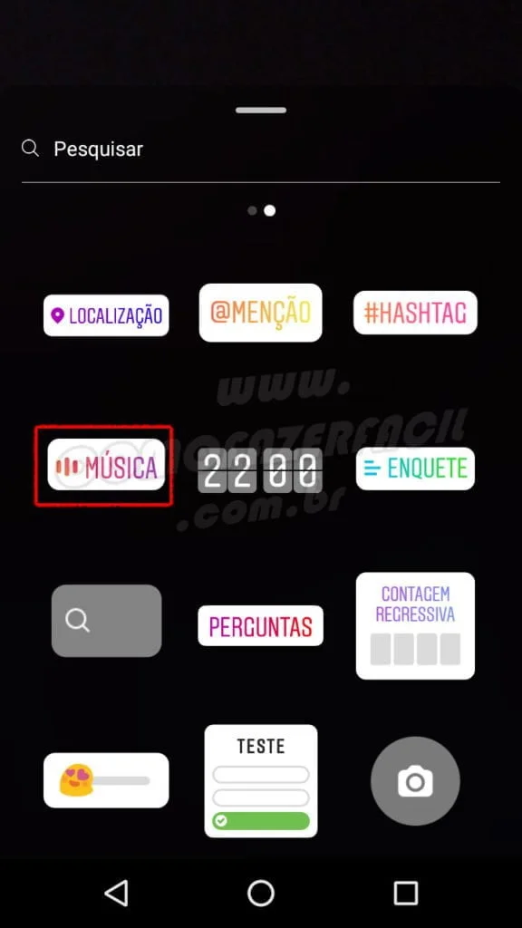 sticker musica stories instagram adicionando