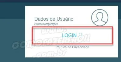 clicando login meu inss