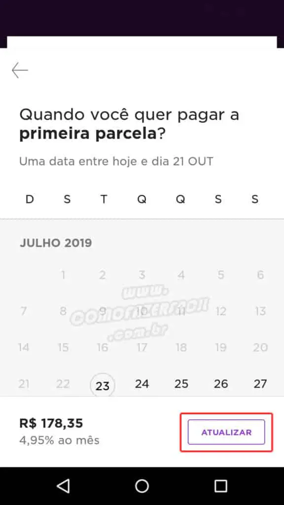 como alterar data de pagamento emprestimo pessoal nubank