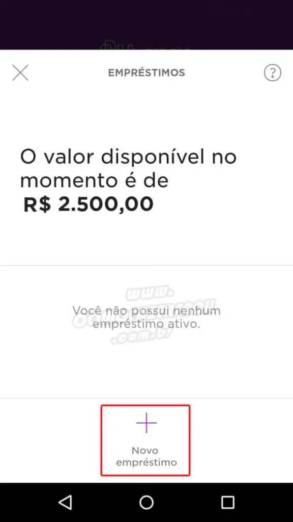 emprestimos pessoais nubank tela limite