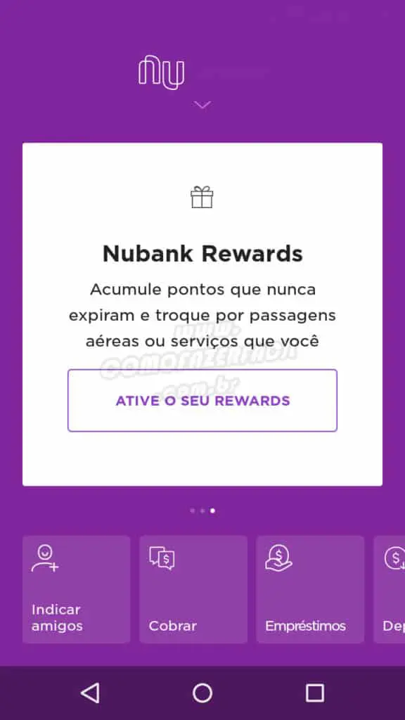 pagina inicial app nubank emprestimos