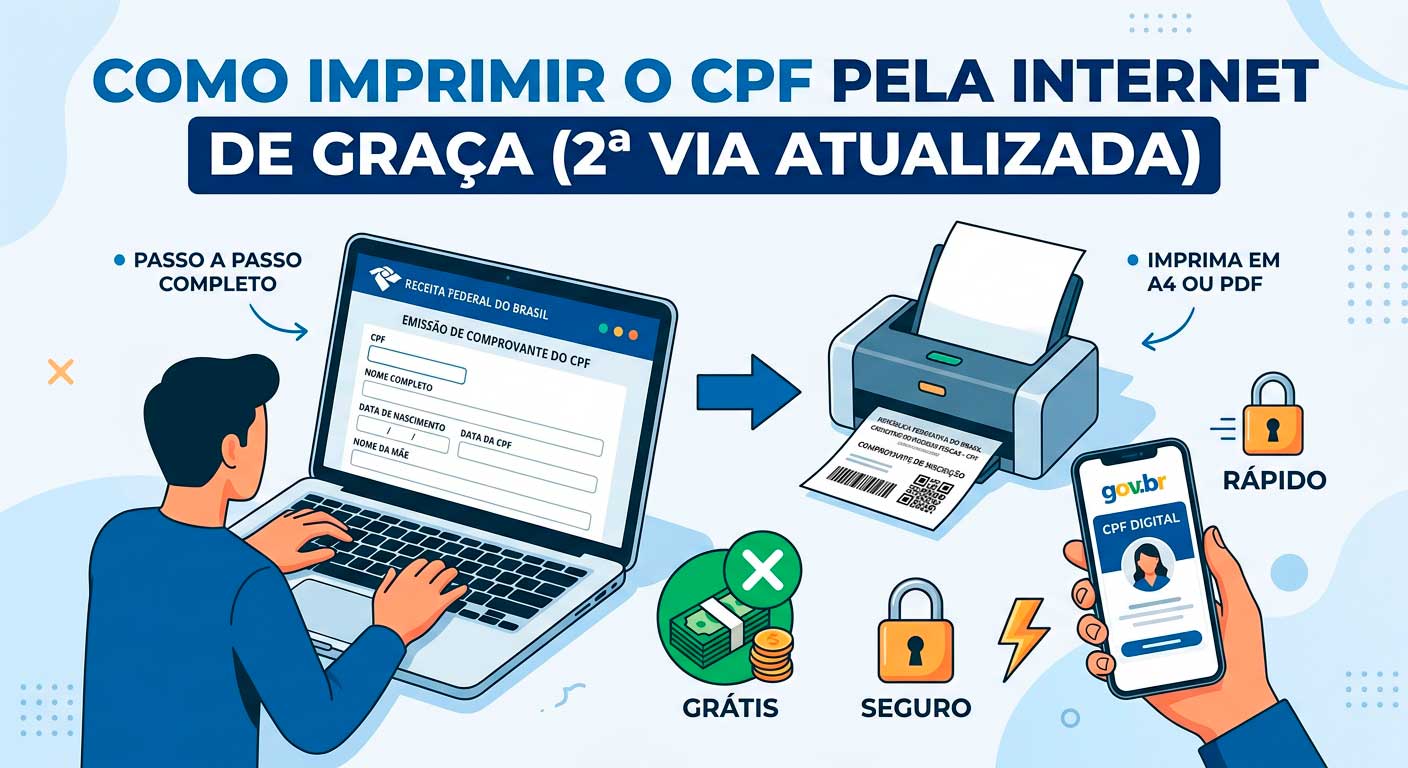 Como Imprimir o CPF Pela Internet de Graça (2ª Via Atualizada).