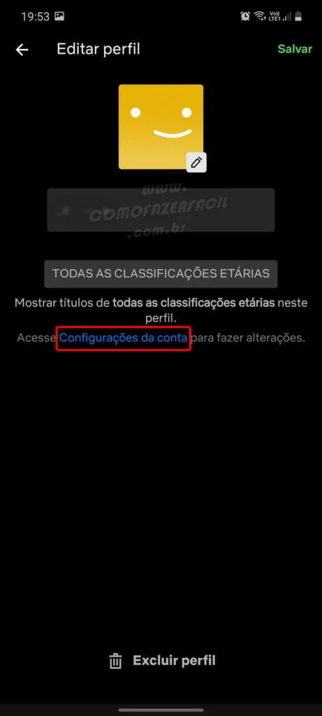 configuração da conta avançado na netflix