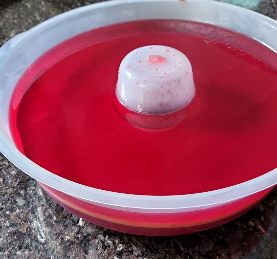 receita de gelatina recheada com flan muito facil