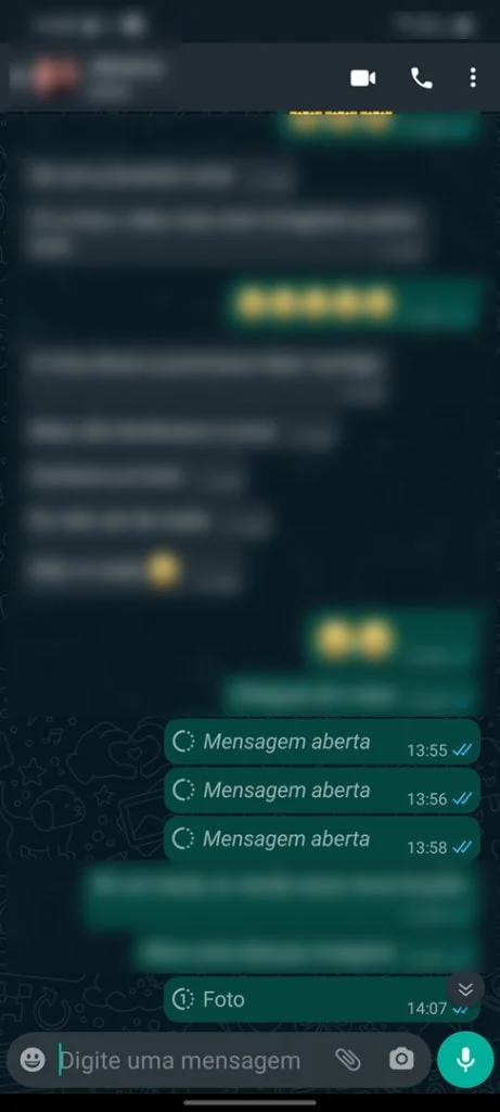 Todos os detalhes das fotos e videos no modo visualização única no WhatsApp.