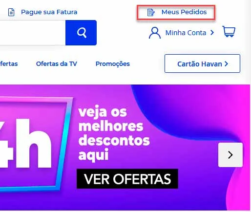 rastreando pedidos no site da havan oficial