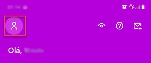 bonequinho do perfil nubank para acessar menu