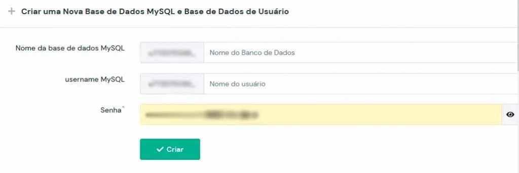 criando um novo banco de dados