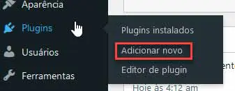 clicando em adicionar novo plugin no WP