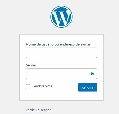 fazendo login no worpress para instalar plugins