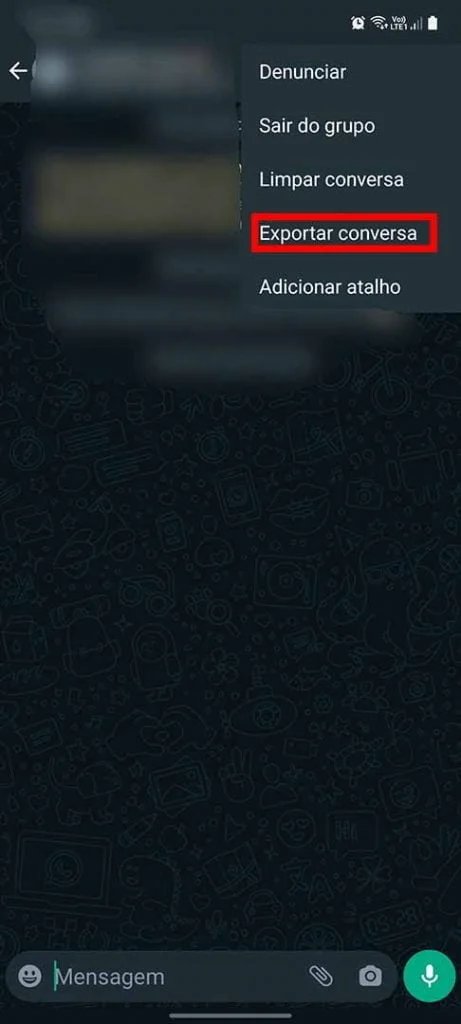 exportando conversa do whats para o telegram