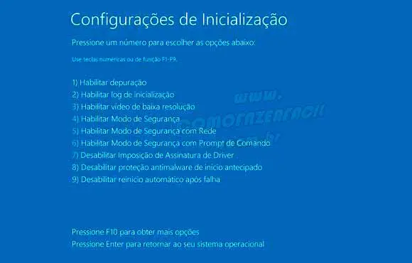 modo de segurança do windows 10