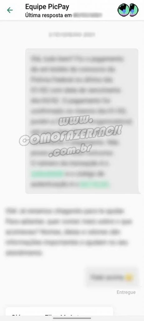 chat de atendimento do picpay para resolver problemas