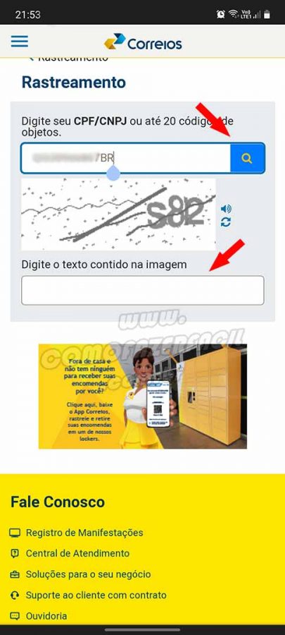 Rastreando pedidos da Shopee