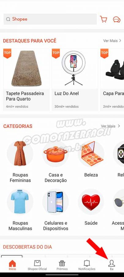 Rastreando pedidos da Shopee