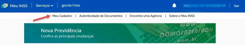 Consultando número do PIS pelo aplicativo do Meu INSS.