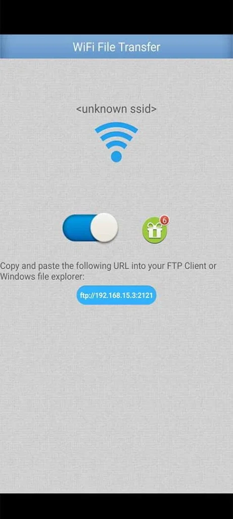 Ativando o aplicativo de transfêrencia de arquivos sem cabo usb no celular.