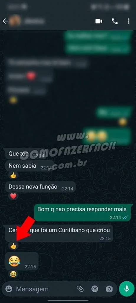 Como reagir as mensagens no WhatsApp atualizado.