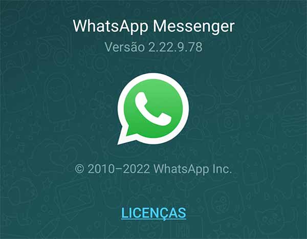 Versão mais atualizada do WhatsApp para Android e iOS.