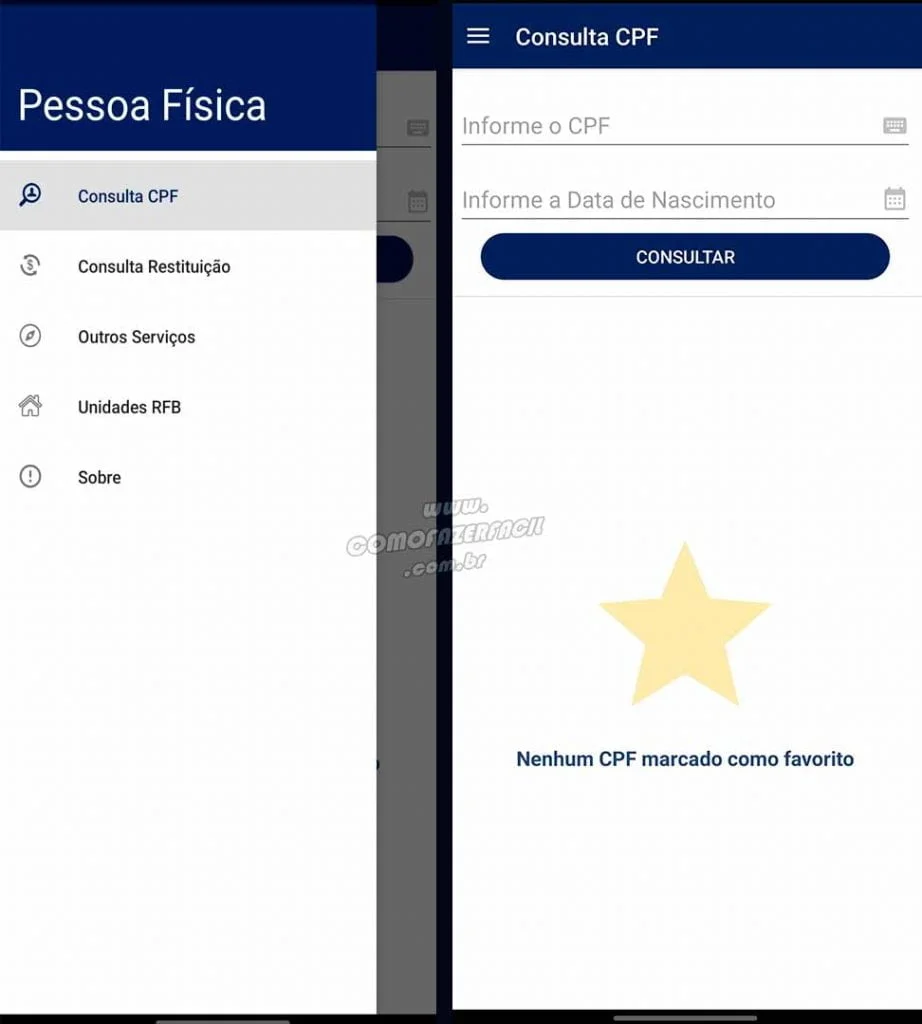 Como consultar o CPF na internet e app Pessoa Física de graça.