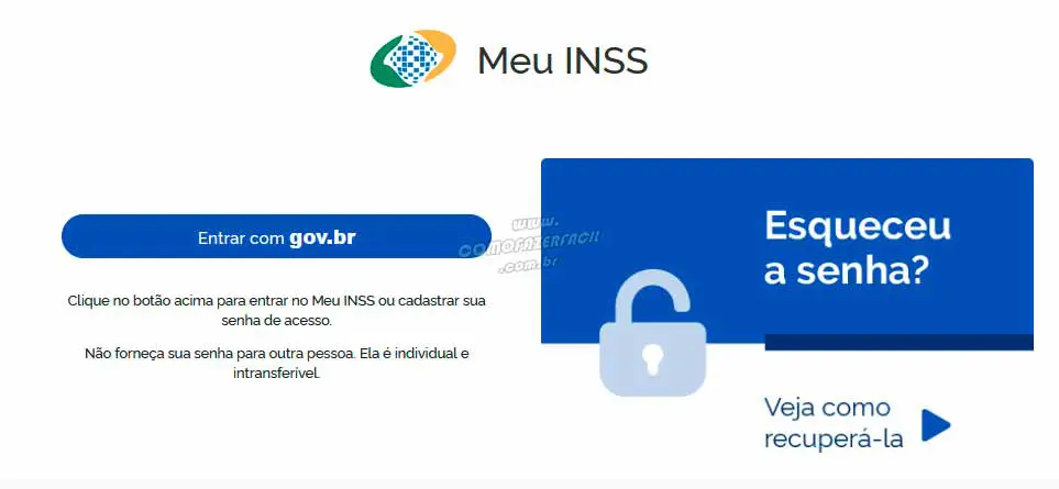 Acessando o Meu INSS com a conta do login único.