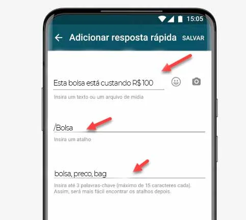 Criando resposta rápida automática no WhatsApp Business.