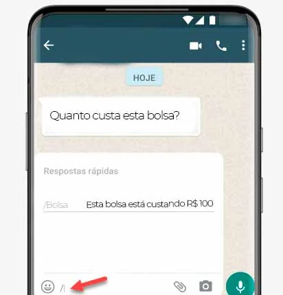 Respondendo clientes com atalhos.