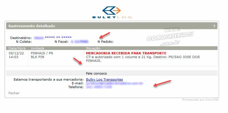 Rastreio detalhado de pedidos na transportadora MadeiraMadeira.