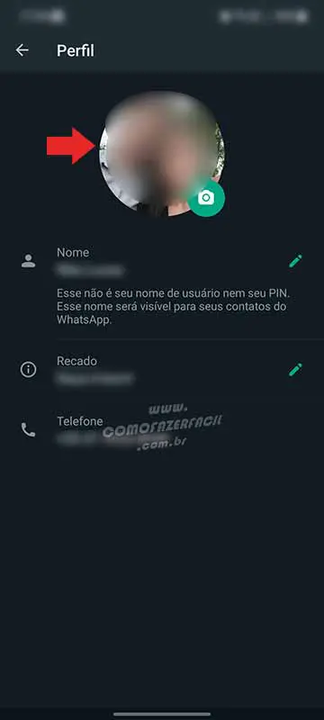 Colocando o avatar como foto do perfil no WhatsApp.