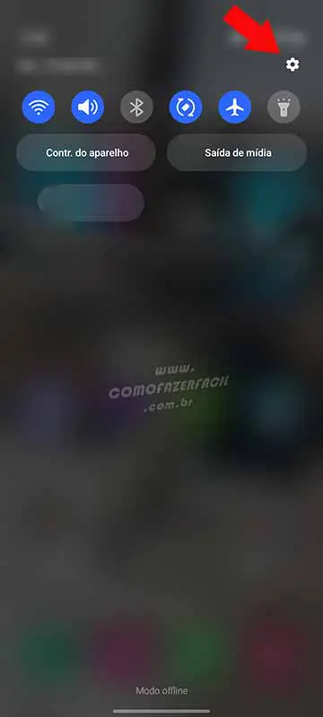 Acessando as configurações para descobrir a senha do Wifi pelo celular.