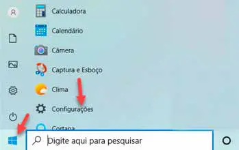 Acessando configurações de login.