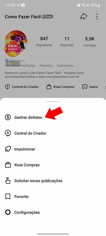 Ganhar dinheiro no Kwai.