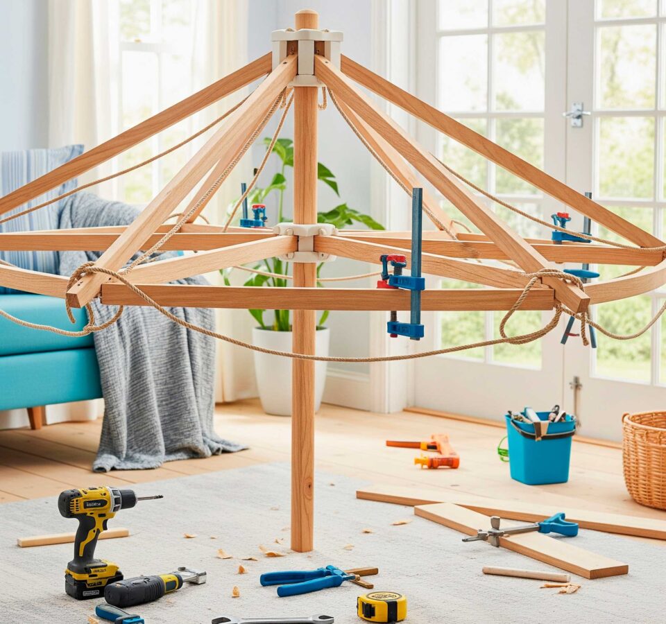 Como-fazer-um-varal-guarda-chuva-em-casa