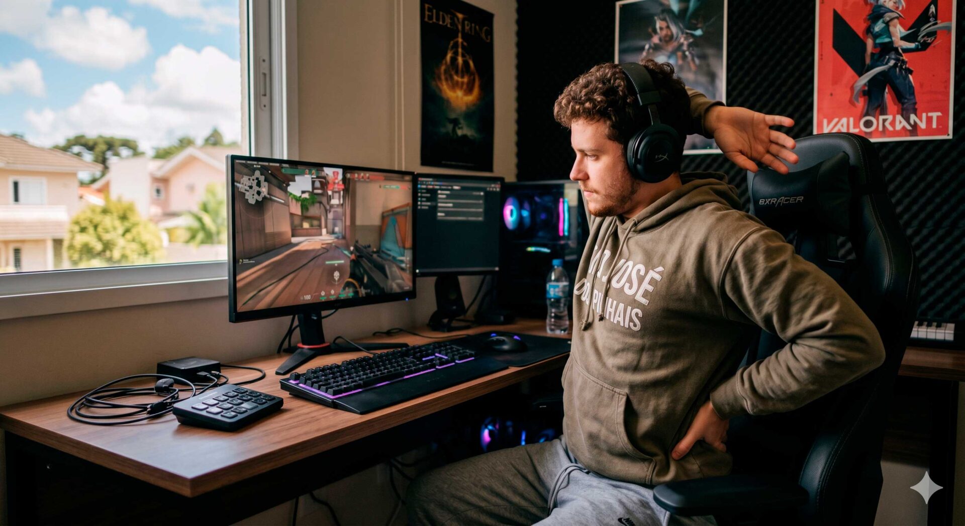 Como aliviar dores na lombar após horas jogando. Dicas para aliviar as dores.