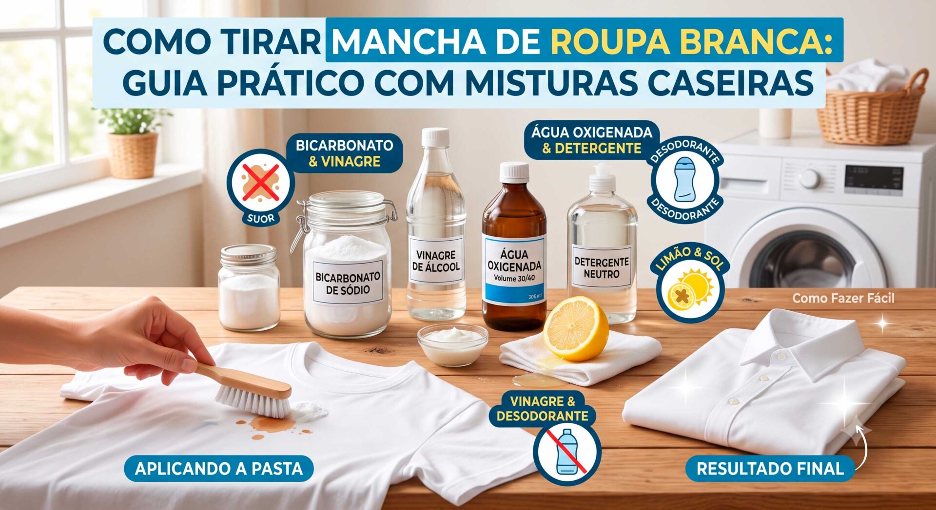 Como Tirar Mancha de Roupa Branca: Guia Prático com Misturas Caseiras.