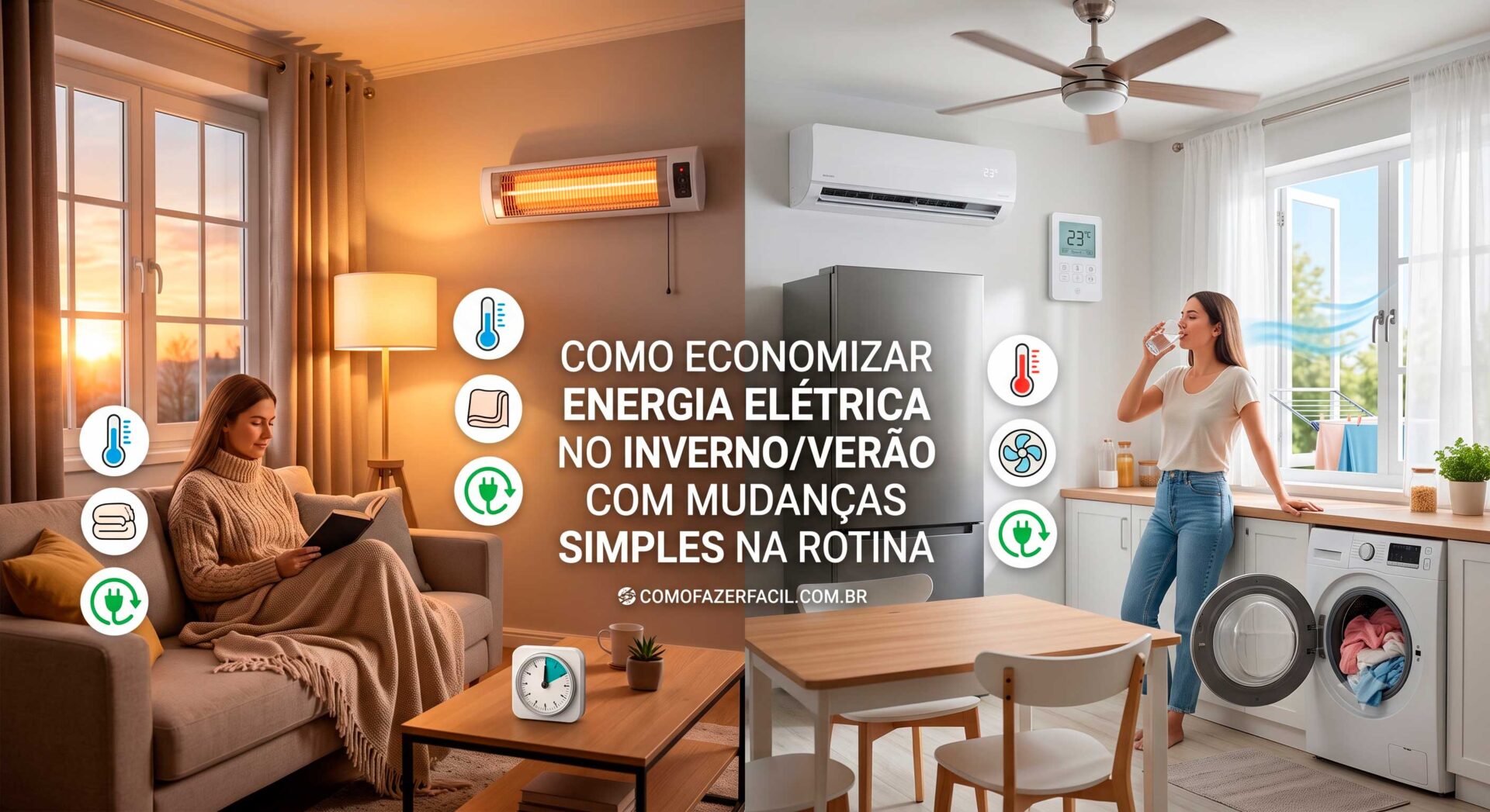 Como Economizar Energia Elétrica no Inverno/Verão com Mudanças Simples na Rotina.